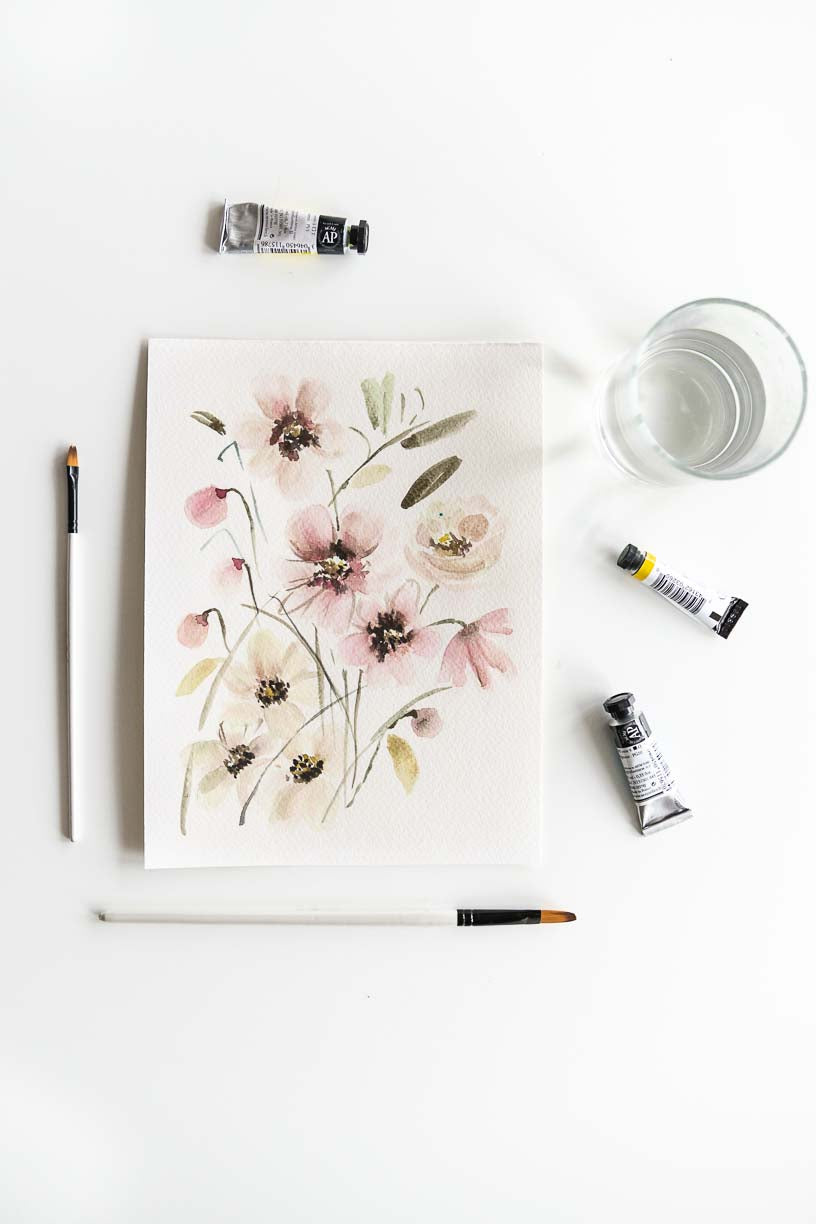 soft watercolor flowers