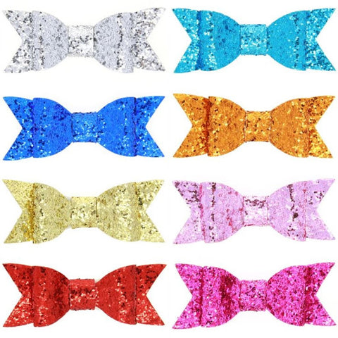 LARGE GLITTER HAIR BOW CLIP 