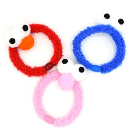 SESAME STREET LITTLE MONSTER GOOGLY EYES HAIR TIE SET (MULTICOLOR)