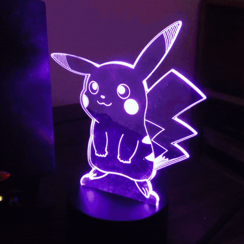 Lampe LED avec télécommande Pokémon - 40 cm - Pikachu - Mobiliers de bureau