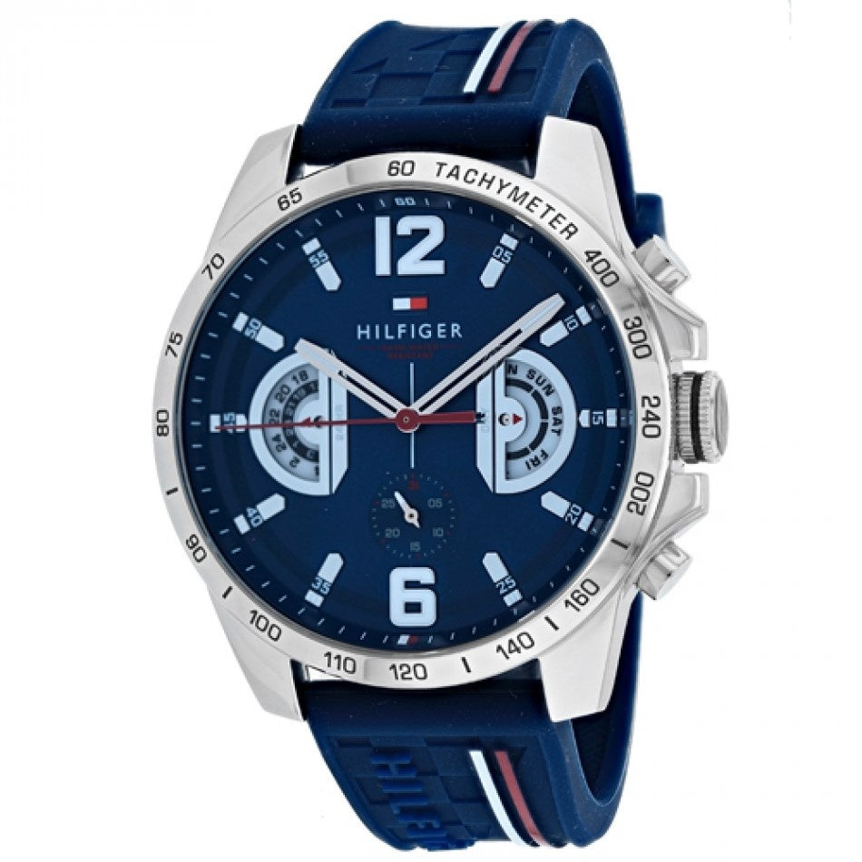 Tommy Hilfiger 1791476 Decker 46MM Men's Blue Silicone Watch | eBay