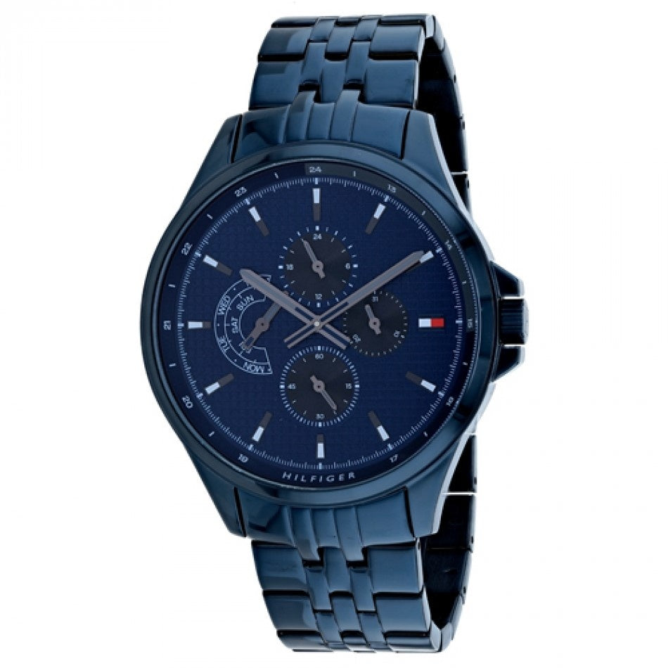 Tommy Hilfiger 1791618 Date 46MM Men's Blue Stainless Steel Watch | eBay