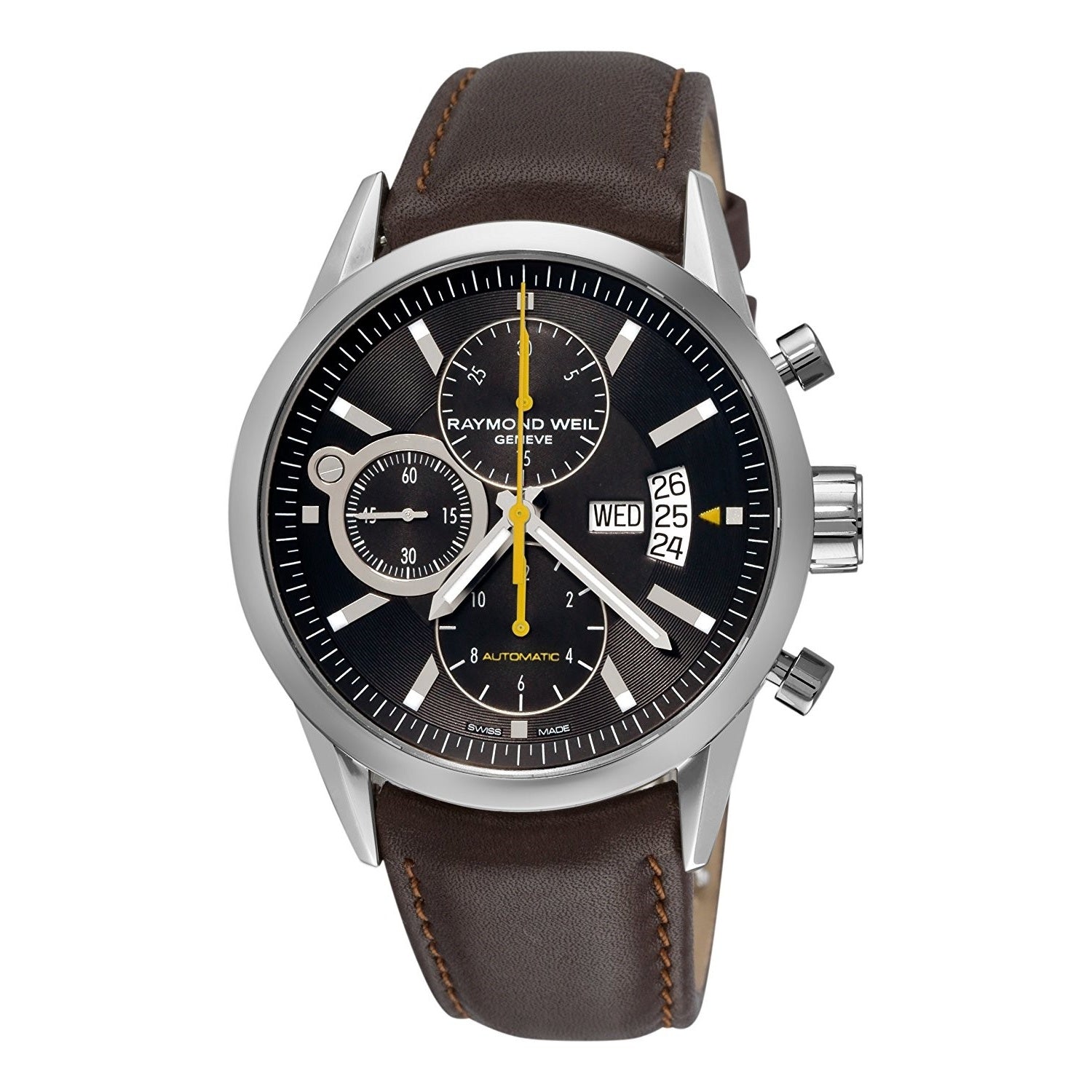 Raymond Weil 7730-STC-20021 Freelancer Men's Automatic Brown Leather ...