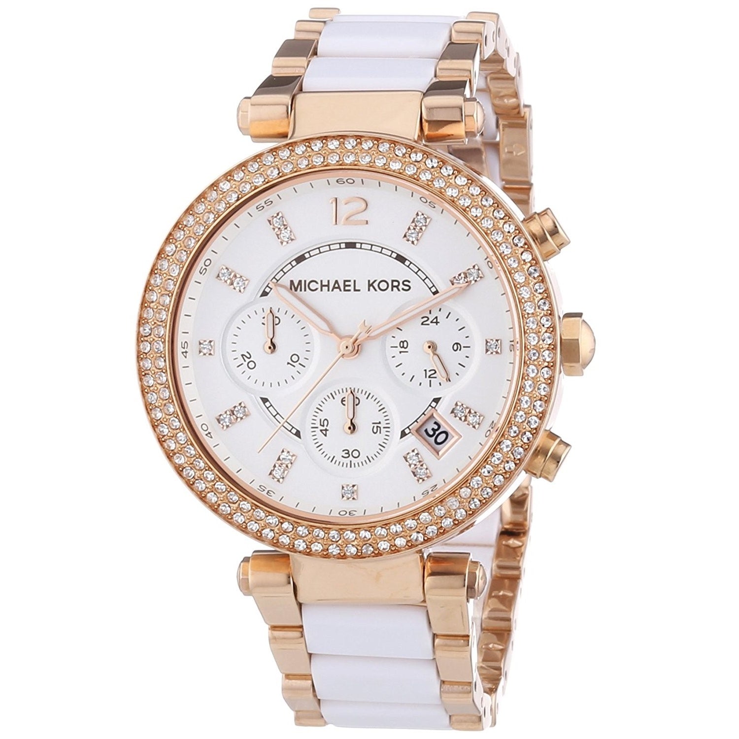 Michael Kors Women S Chronograph Parker Two Tone Stainless Steel Hot Sex Picture