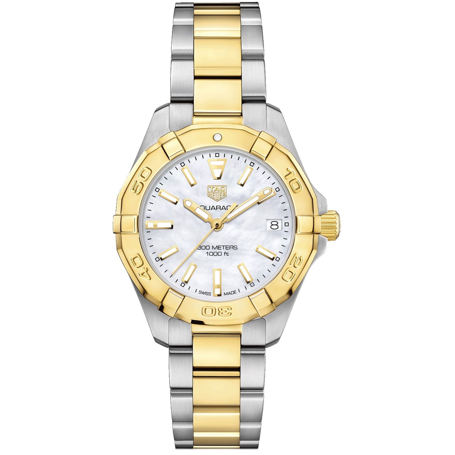 Tag Heuer WBD1320.BB0320 Aquaracer 32 Women's 18kt Yellow Gold Steel ...