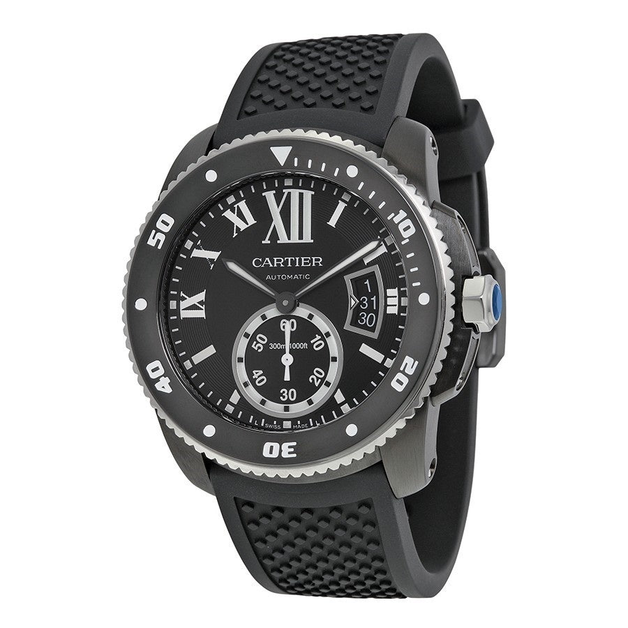 cartier calibre de cartier carbon diver watch