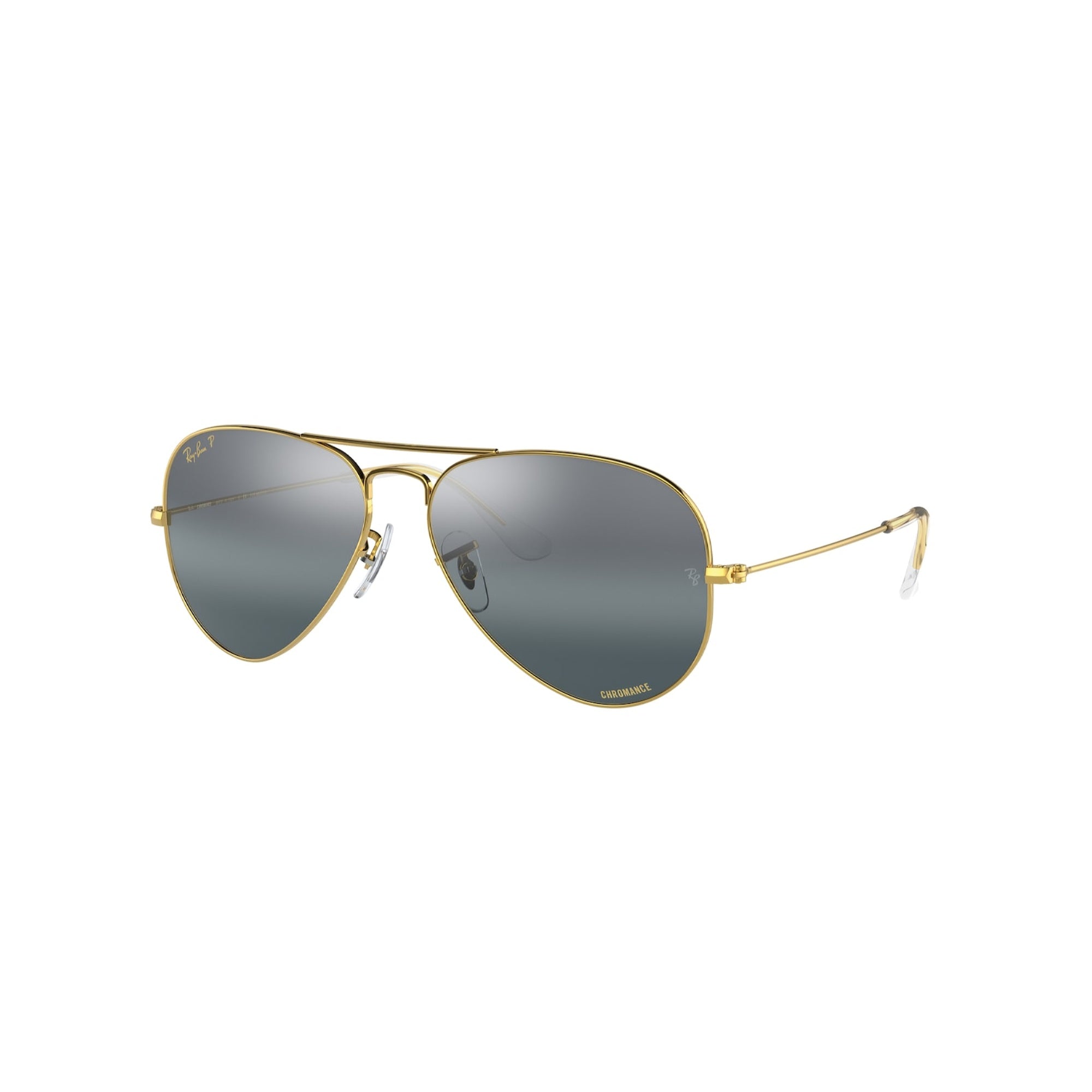 Ray-Ban Unisex Sunglasses Aviator large Metal Gold Polar Clear