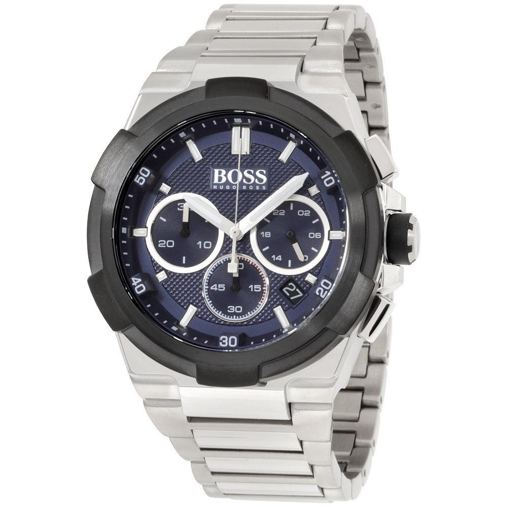 Hugo Boss Men's 1513562 Grand Prix Chronograph Grey Leather Watch