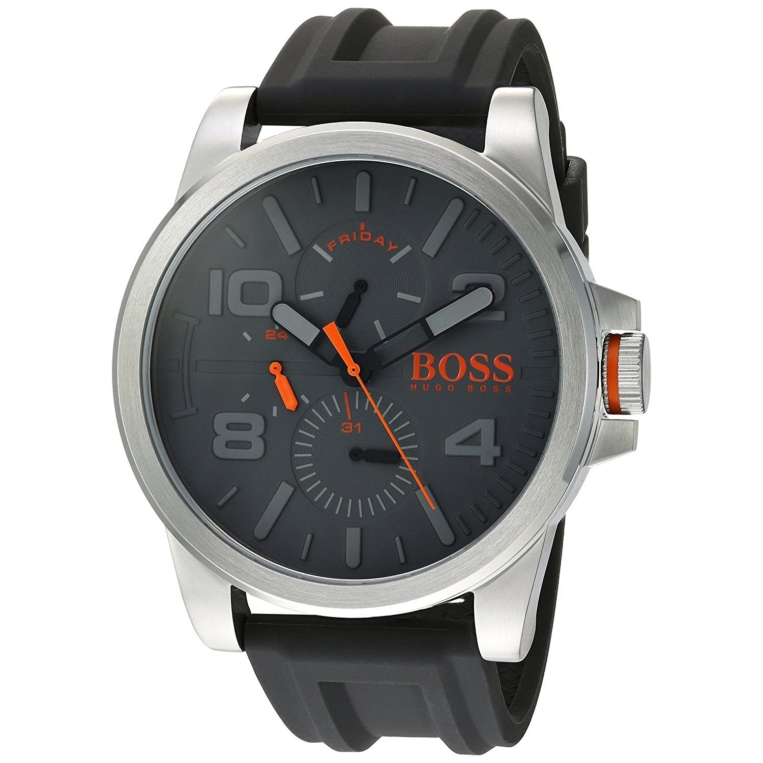 Hugo Boss Men's 1550007 Detroit Black Silicone Watch - Bezali