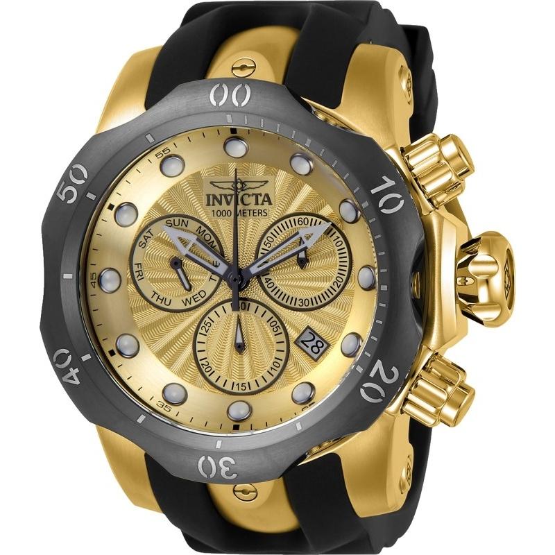 Invicta Men s 0361 Reserve Venom Chronograph Black Polyurethane