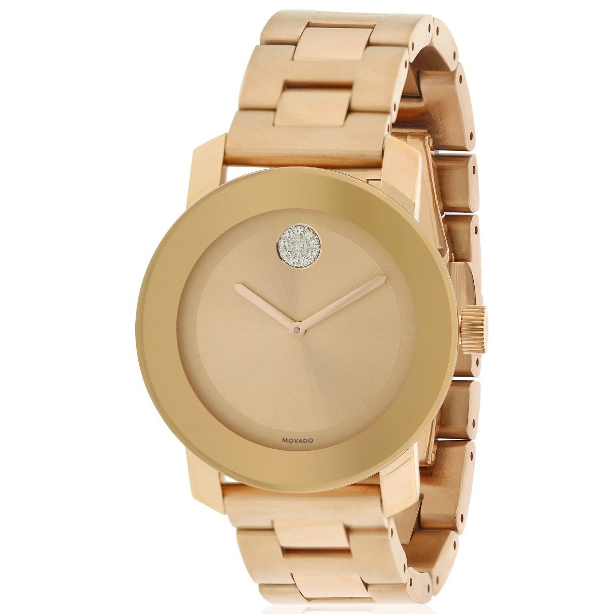 Movado Women's 3600086 Bold Crystal Rose-Tone Stainless Steel Watch ...