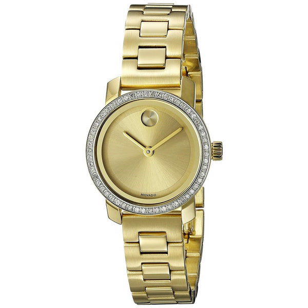 Movado Women's 3600215 Bold Diamond Gold-Tone Stainless Steel Watch ...