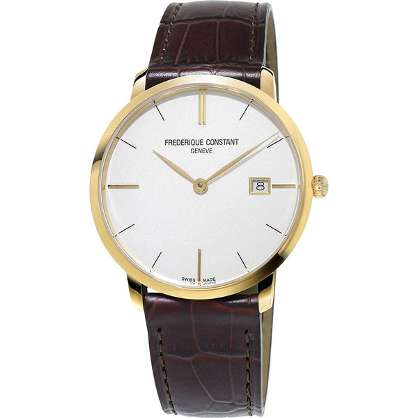 Frederique Constant Men's FC220V5S5 Slimline Brown Leather Watch - Bezali