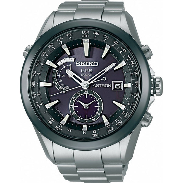 Seiko Men's SAST003 Astron GPS Solar World Time Titanium Watch - Bezali