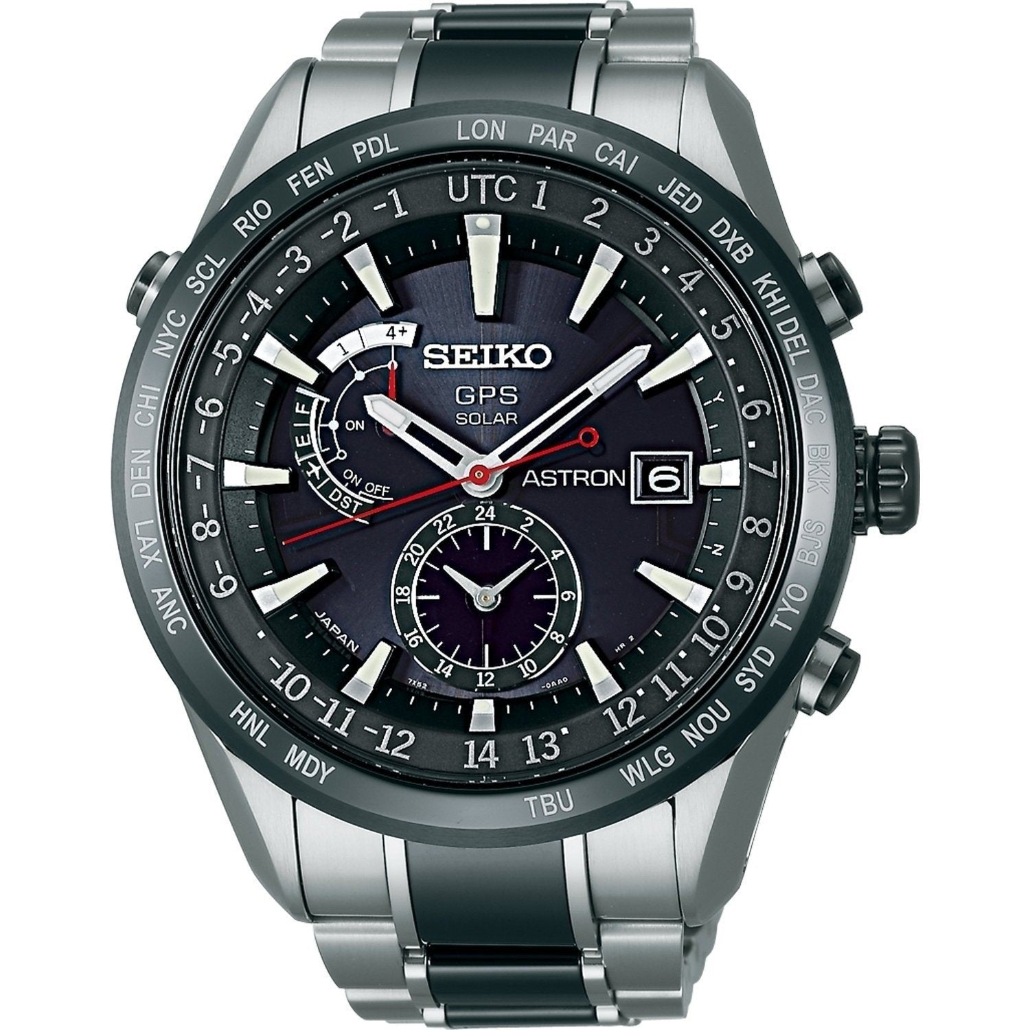 Seiko Men's SAST015 Astron GPS Solar World Time Two-Tone Stainless ste -  Bezali