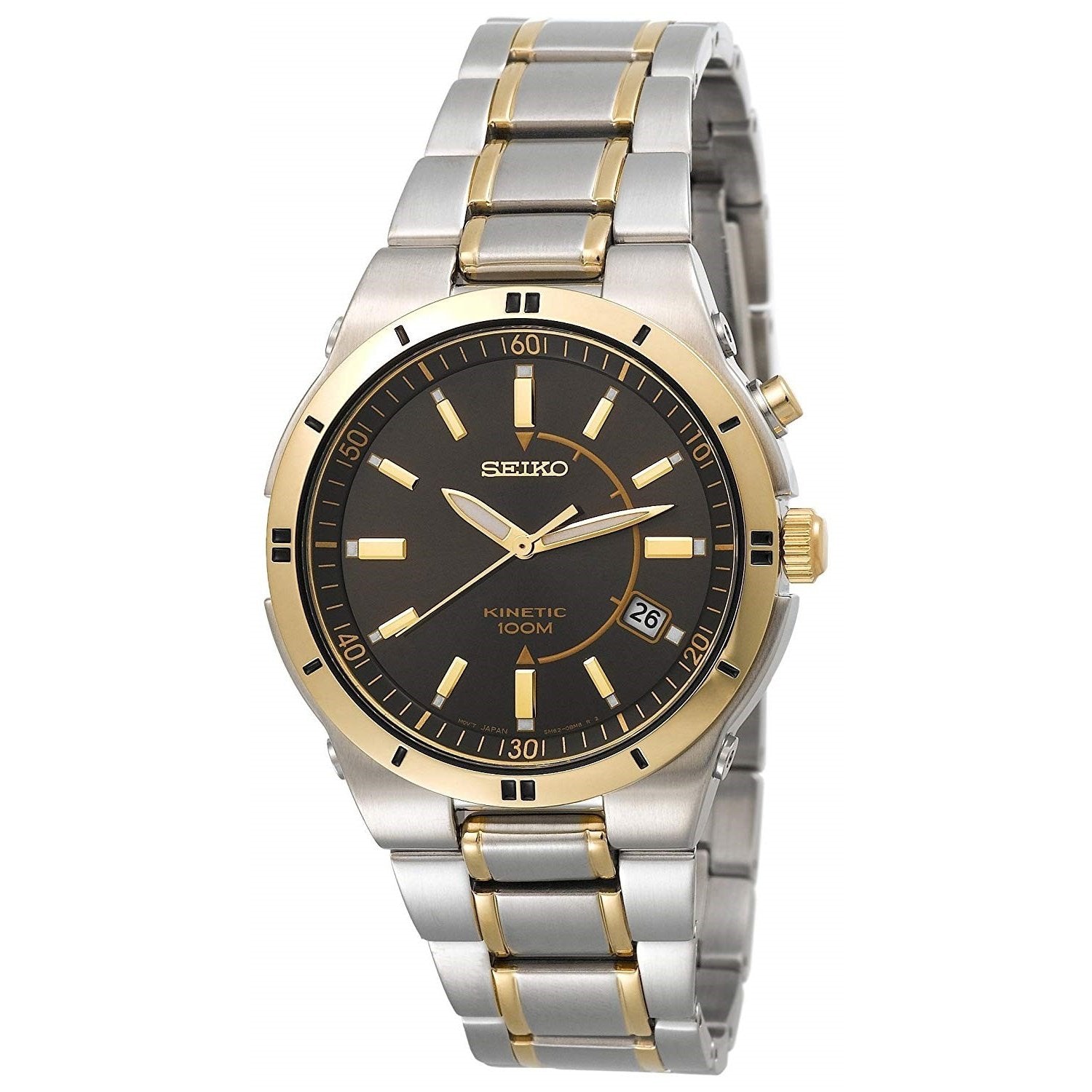 Seiko Men's SKA348 Kinetic Two-Tone Stainless Steel Watch - Bezali