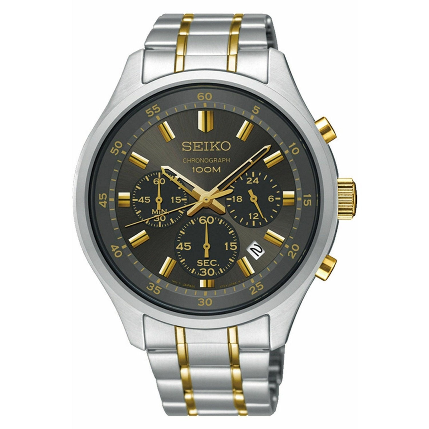 Seiko Men's SKS591 Chronograph Chronograph Two-Tone Stainless Steel Wa -  Bezali