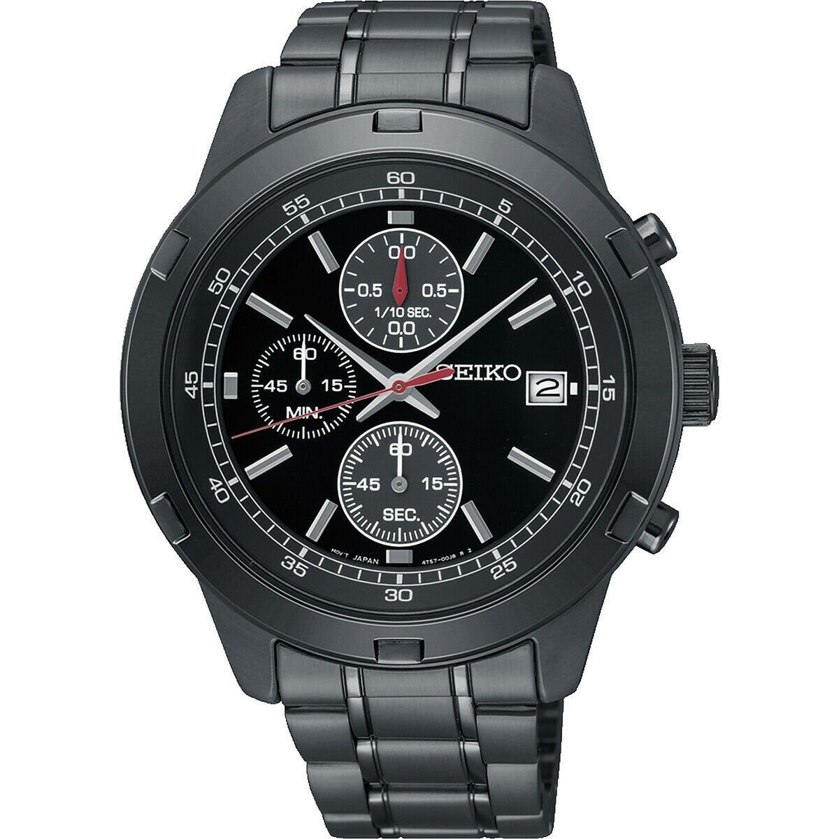 Seiko Men's SKS621 Prime Chronograph Black Stainless Steel Watch - Bezali