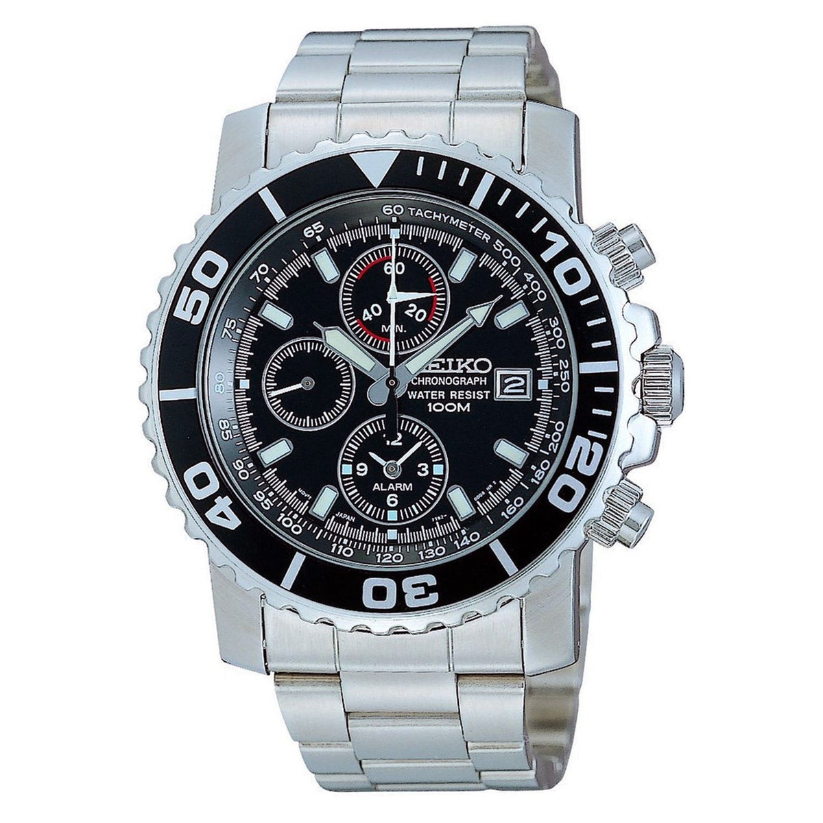 Seiko Men's SNA225 Chronograph Stainless Steel Watch - Bezali