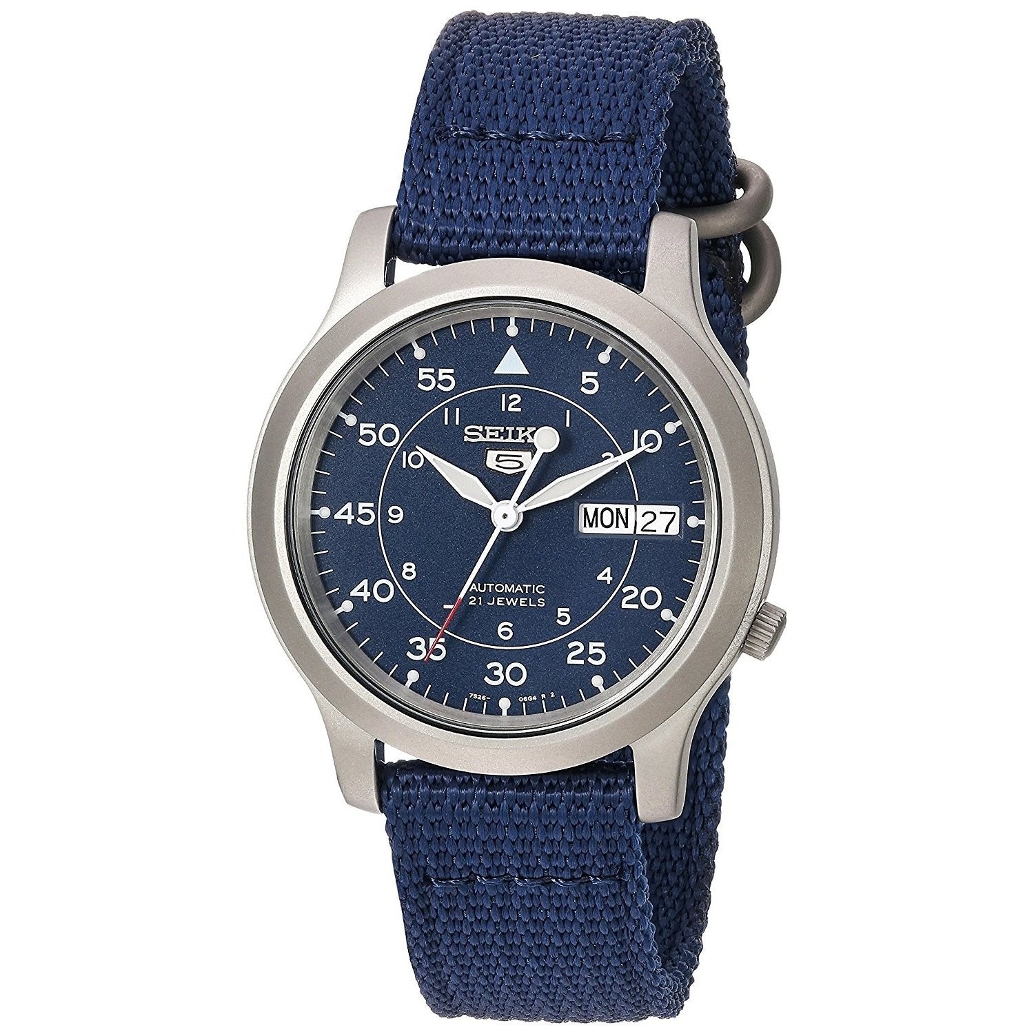 Seiko Men's SNK807 5 Automatic Blue Canvas Watch - Bezali