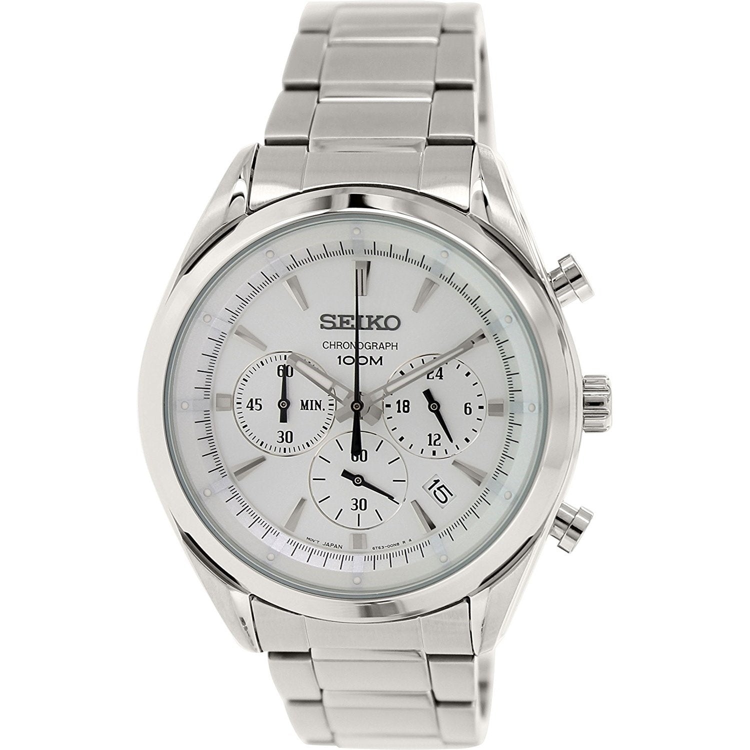 Seiko Men's SSB085 Chronograph Stainless Steel Watch - Bezali