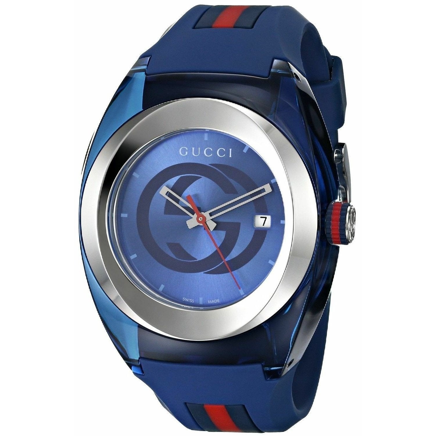 Gucci Unisex YA137104 Sync Two-Tone Silicone Watch - Bezali