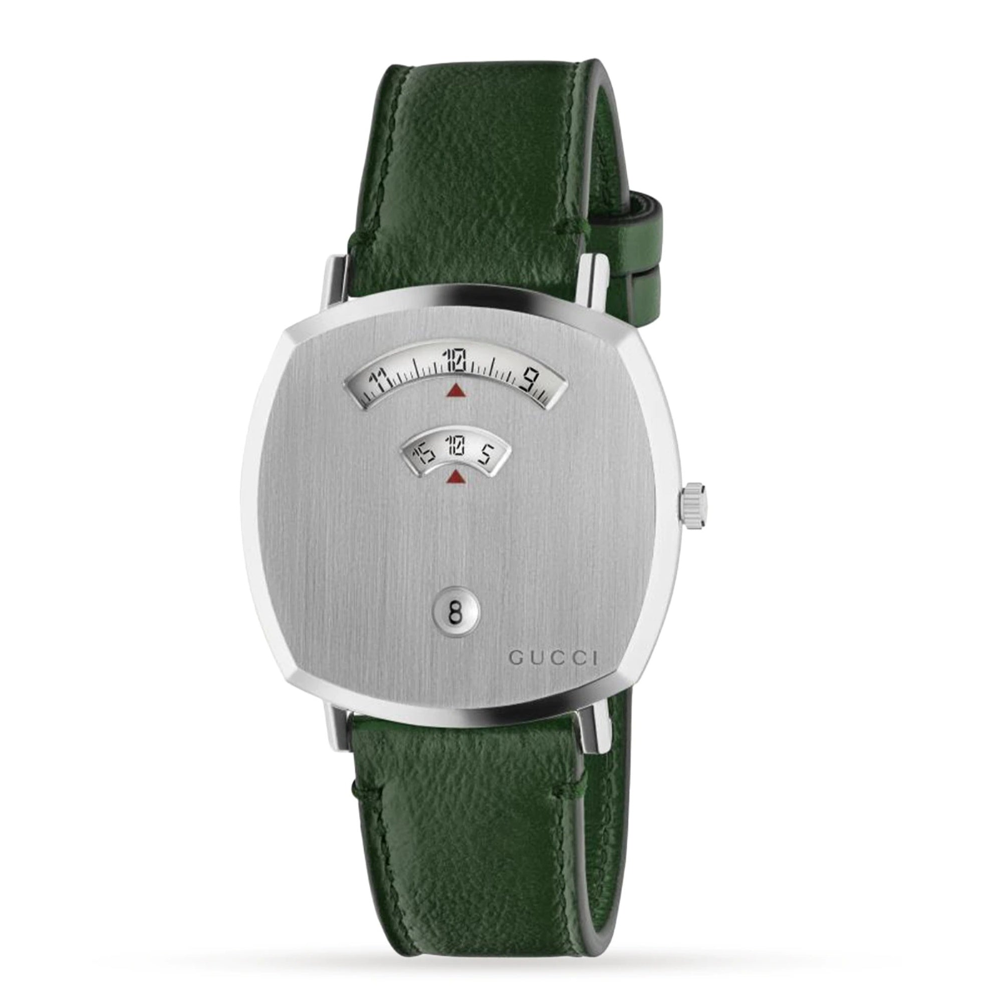 Gucci Unisex YA157414 Grip Green Leather Watch - Bezali