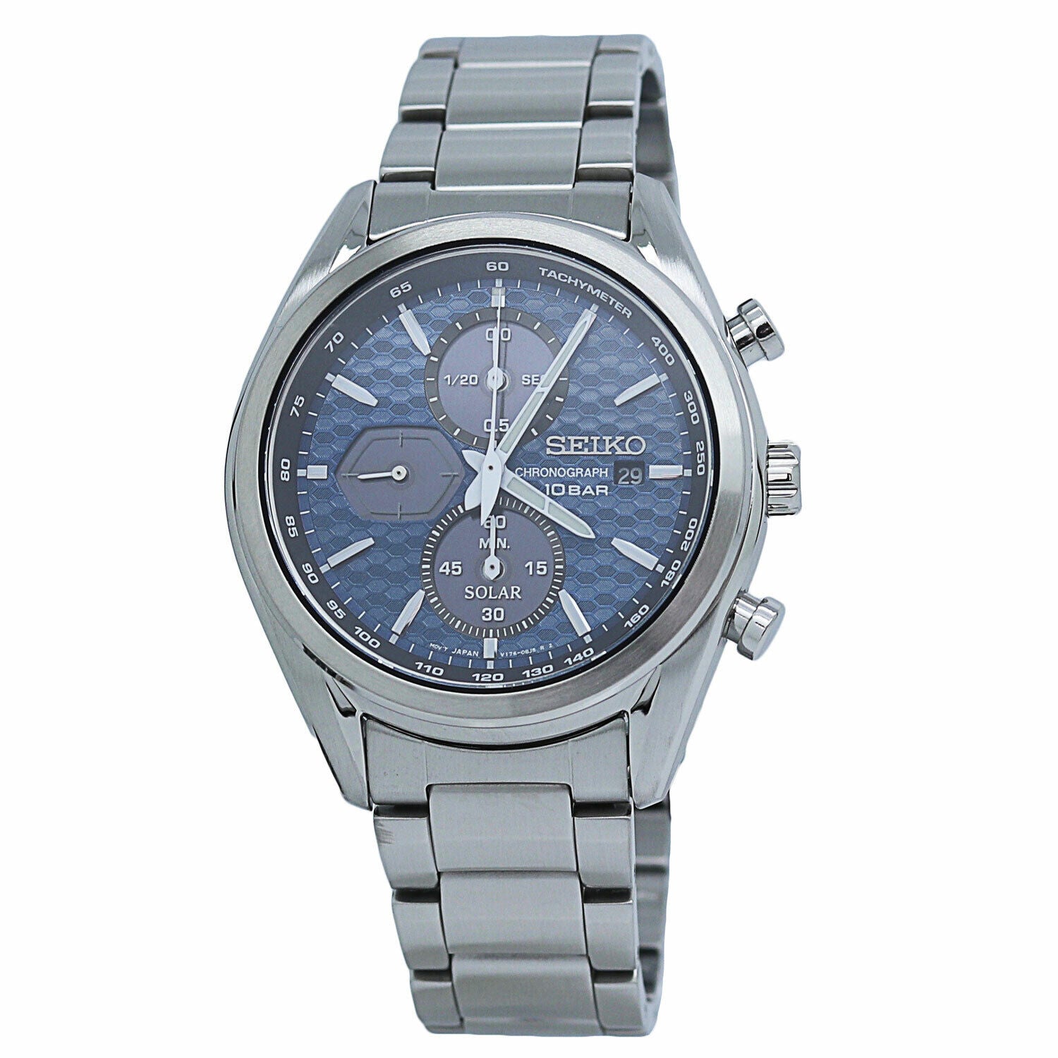 Seiko Men's SSC801 Solar Chronograph Brown Leather Watch - Bezali