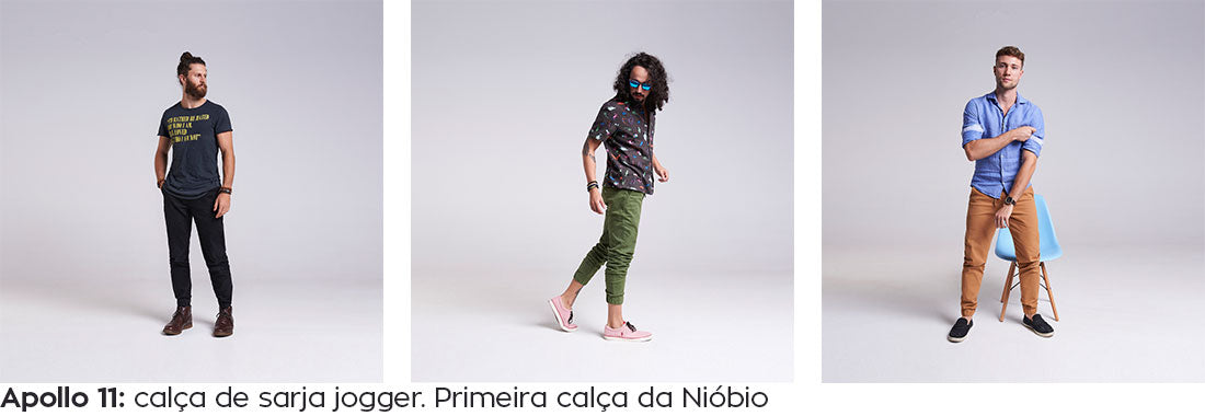 Calça de sarja jogger - Nióbio