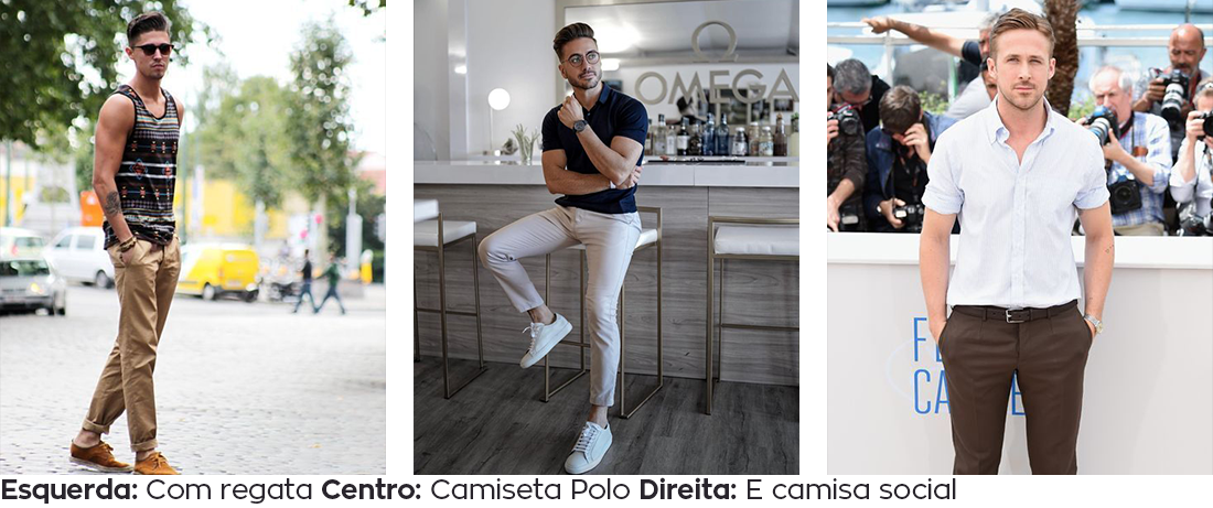 Regata, Camisa Polo e Ryan Reynols de camisa social e calsa de sarja