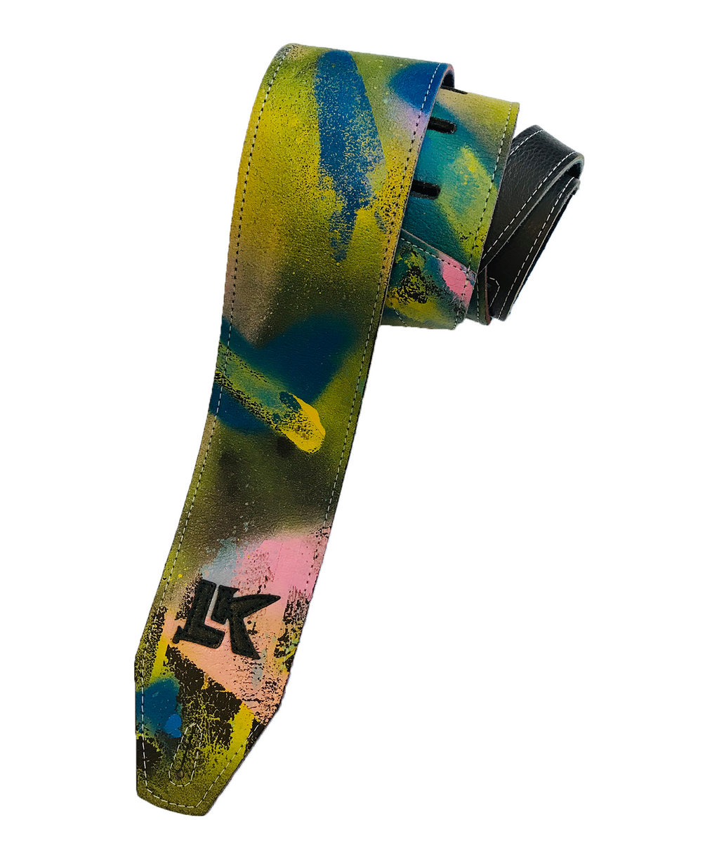 LK Blue Yellow Pink Spray Paint Strap – LK STRAPS