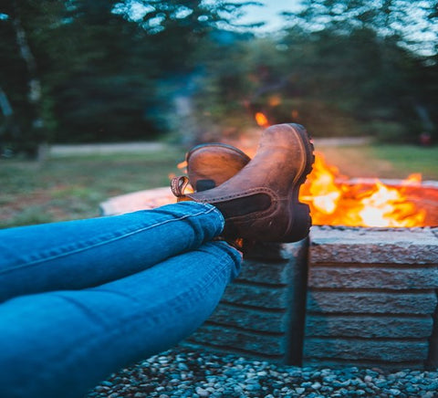 Outdoor fireplace and grill