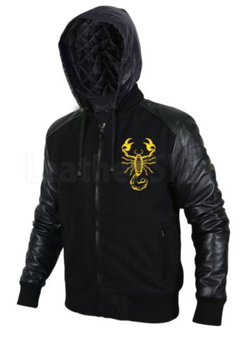 Men's Scorpio Hooded Leather Jacket