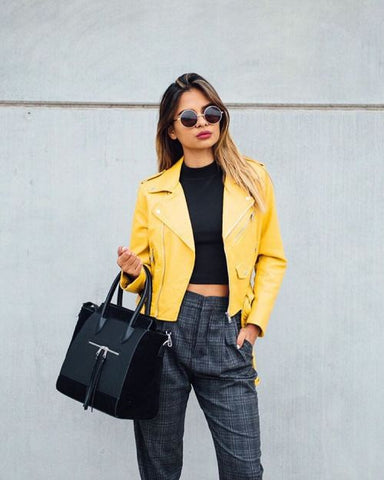 How To Style Your Yellow Leather Jacket To Stand Out From The Crowd