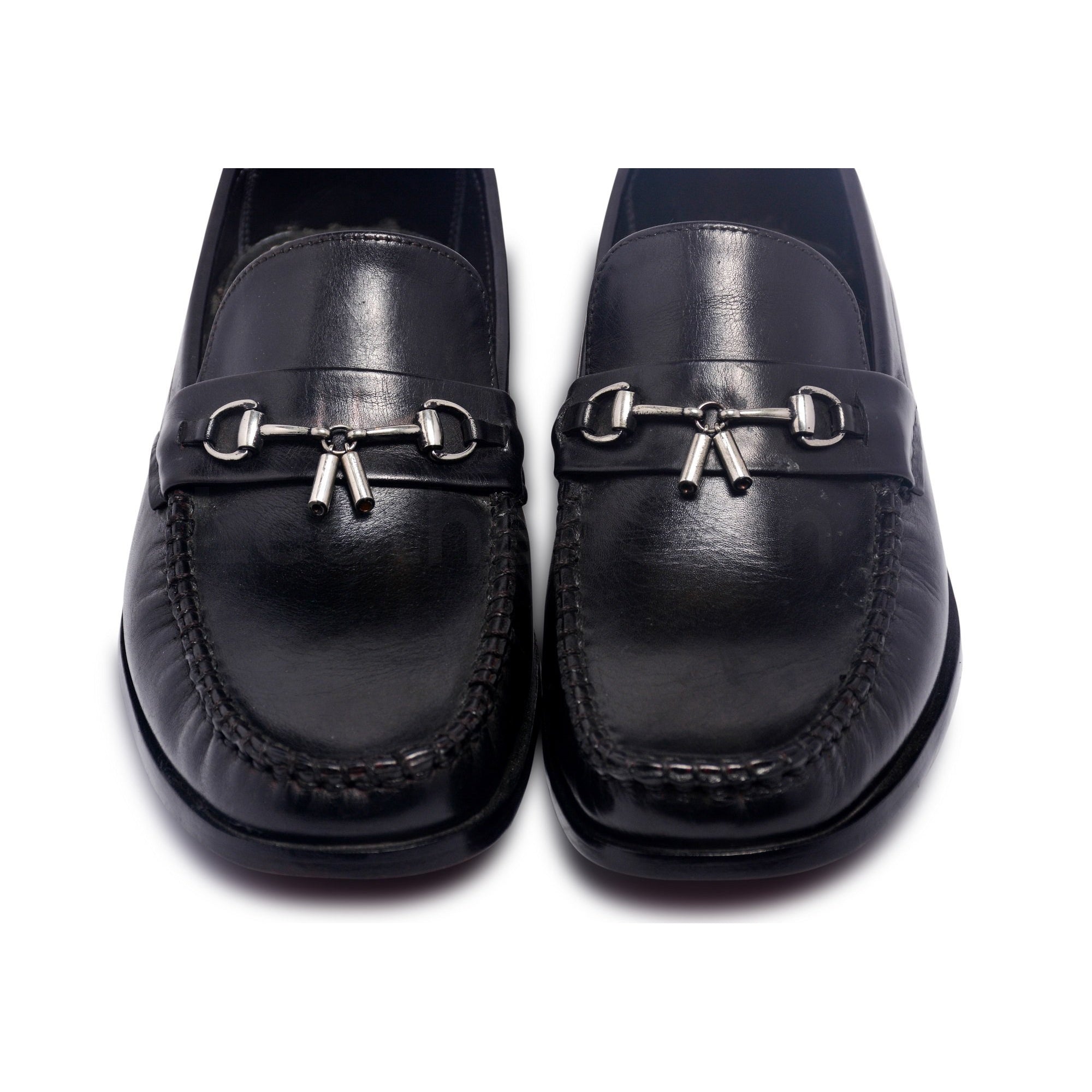 Bit Loafer Slip-On Genuine Shoes with Metal Tassels for Mens