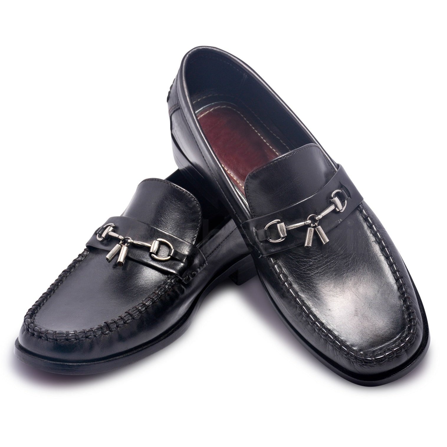 Men Blue Penny Loafer Slip-On Genuine Leather Shoes - Leather Skin Shop