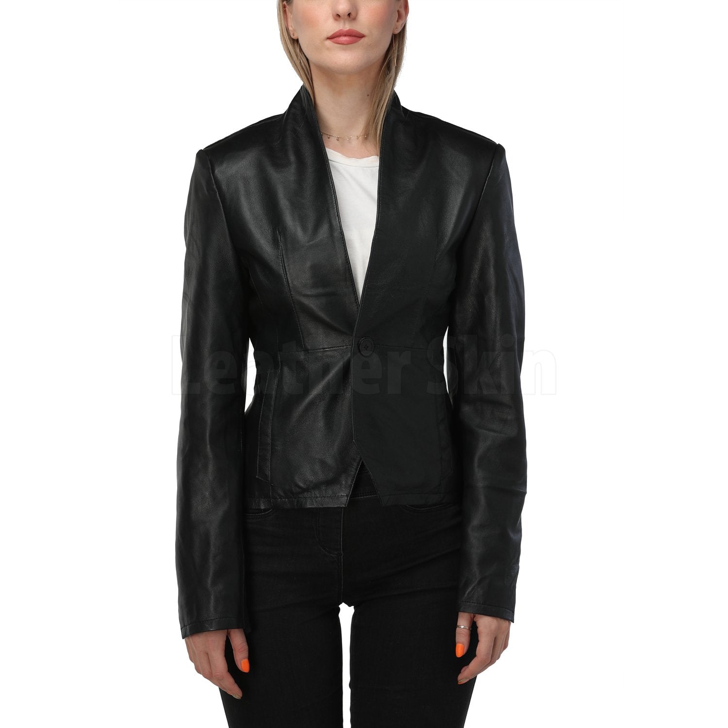 Black Minimalist Leather Jacket