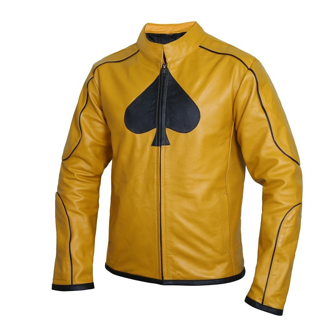 mustard leather jacket