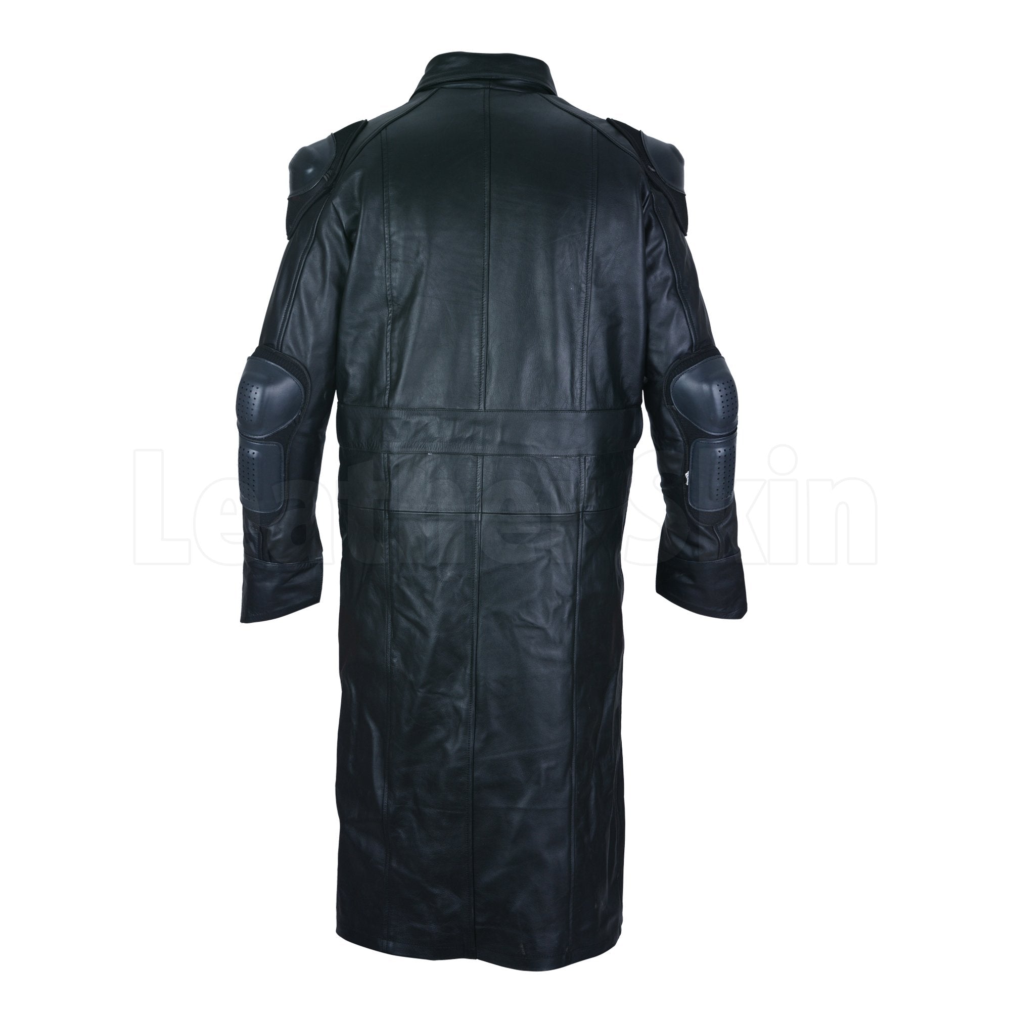 Daring Men Biker Long Coat Black