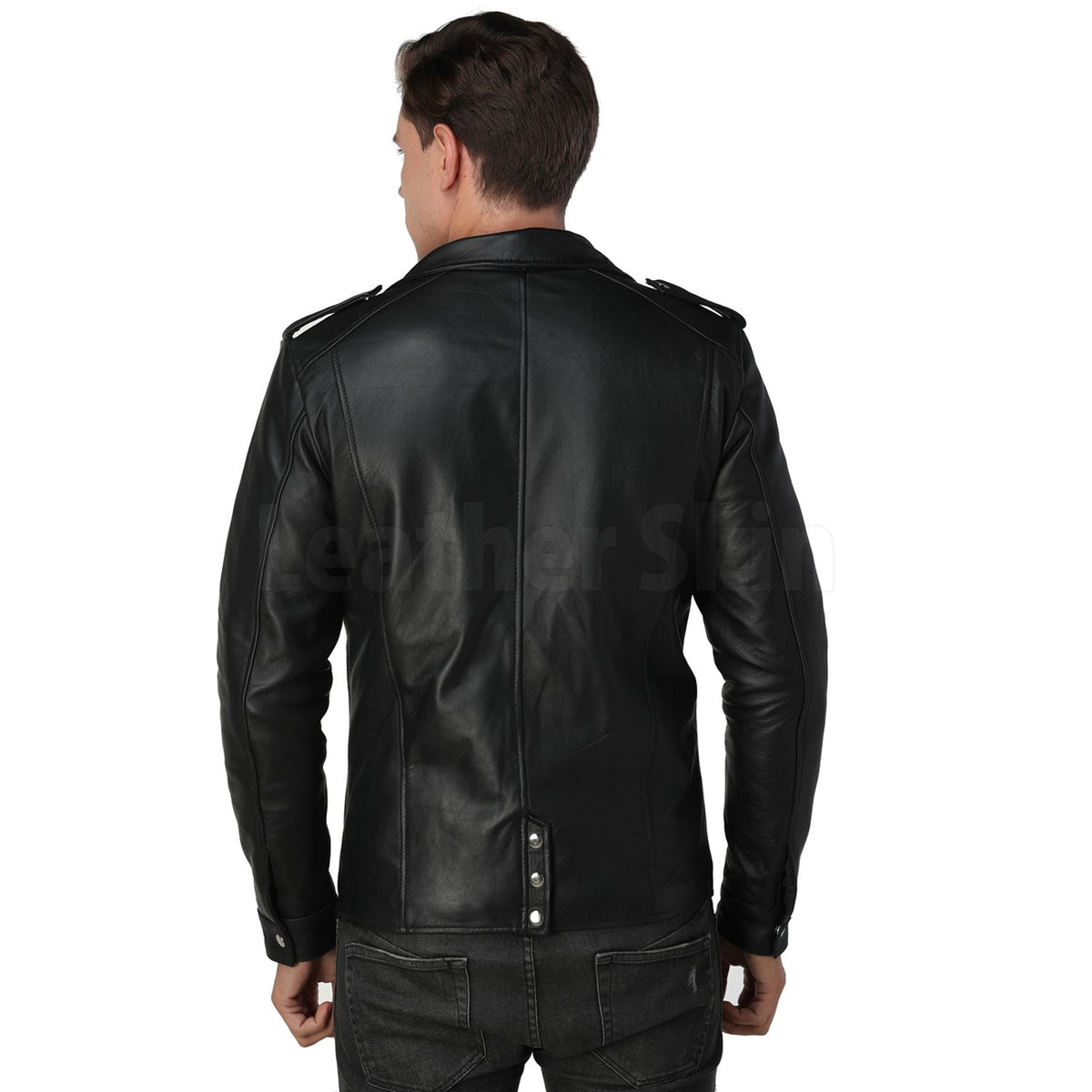 Decent Black Leather Jacket - Leather Skin Shop