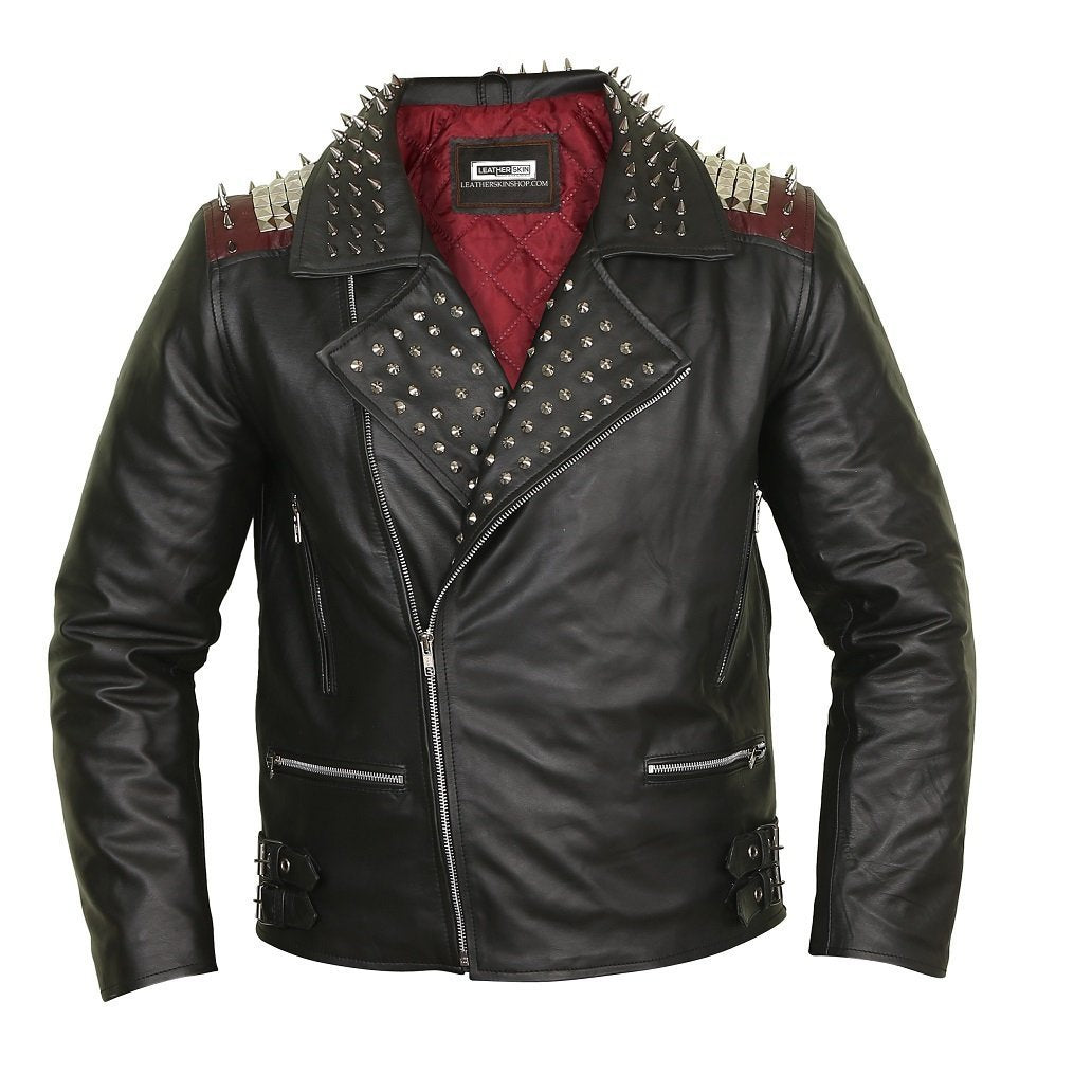 Jacket Hunt Black White Women Punk Fashion Leather Jacket | Brando Spikes Jacket 5XL