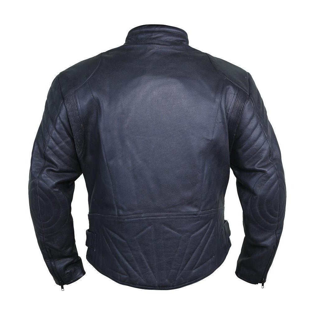 Elegant Coal Leather Racer Jacket - Leather Skin Shop