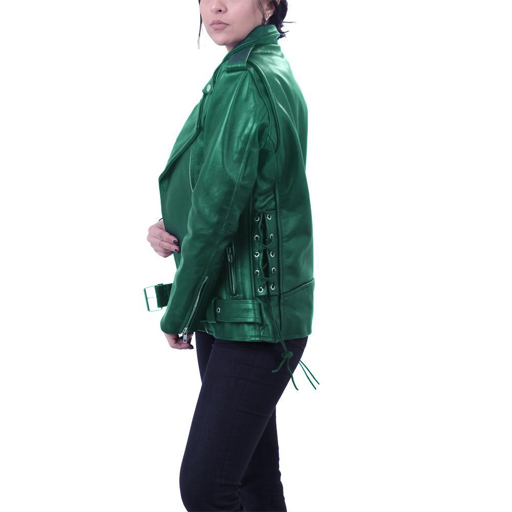 Elegant Green Brando Genuine Leather Jacket