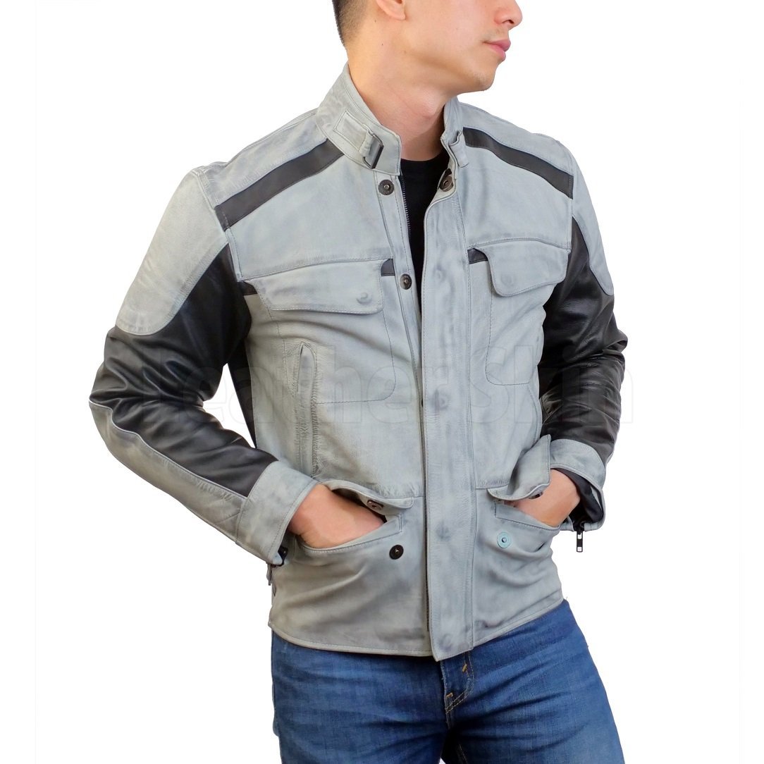 Gary Combo Biker Leather Jacket