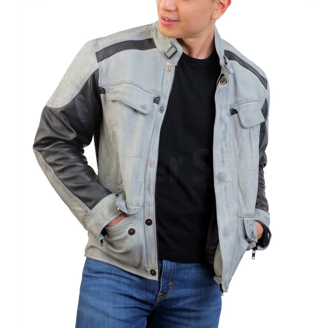 Gary Combo Biker Leather Jacket