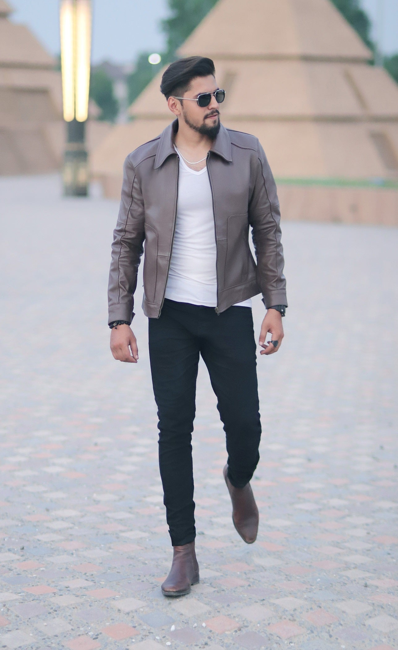 Brown Men’s Genuine Leather Jacket