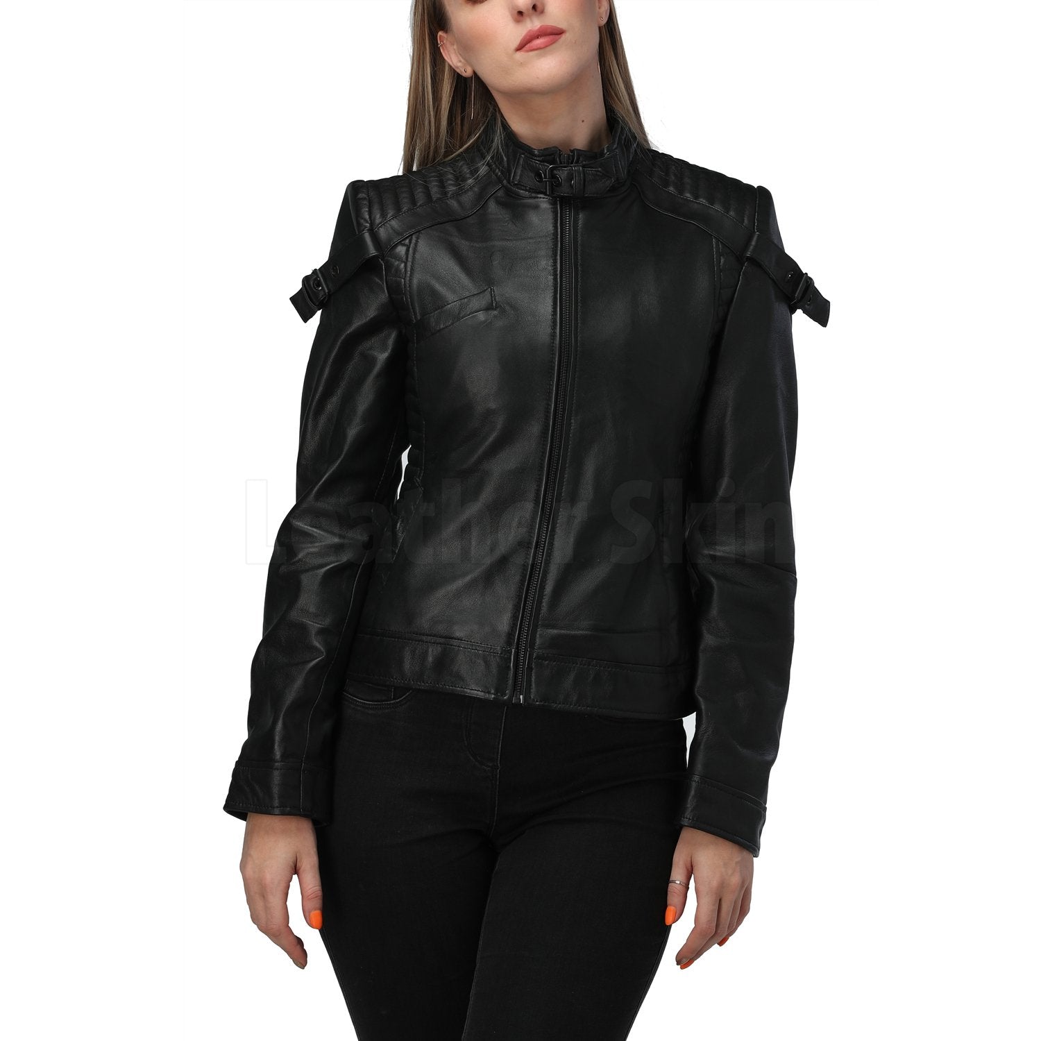 Katniss Black Quilted Leather Jacket