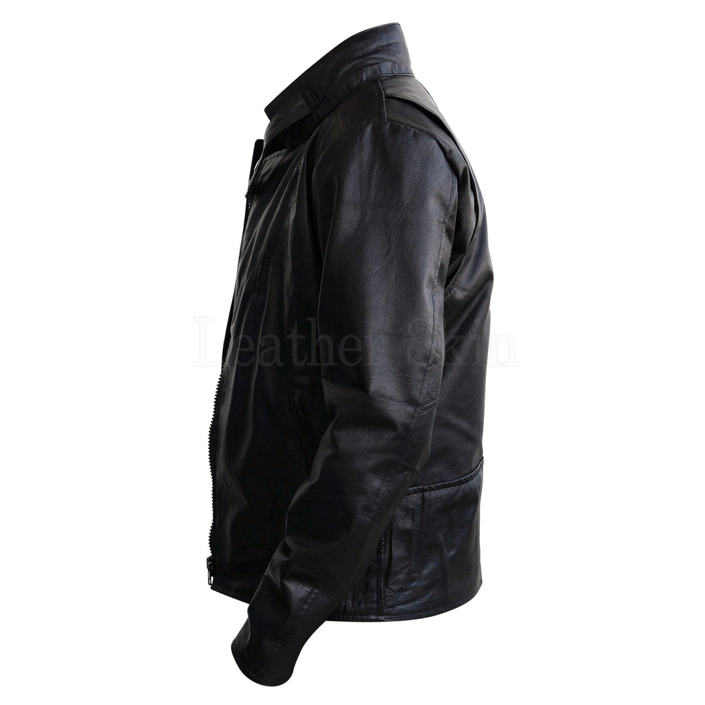 Leather Skin Men Black Classic Genuine Leather Jacket - Leather Skin Shop