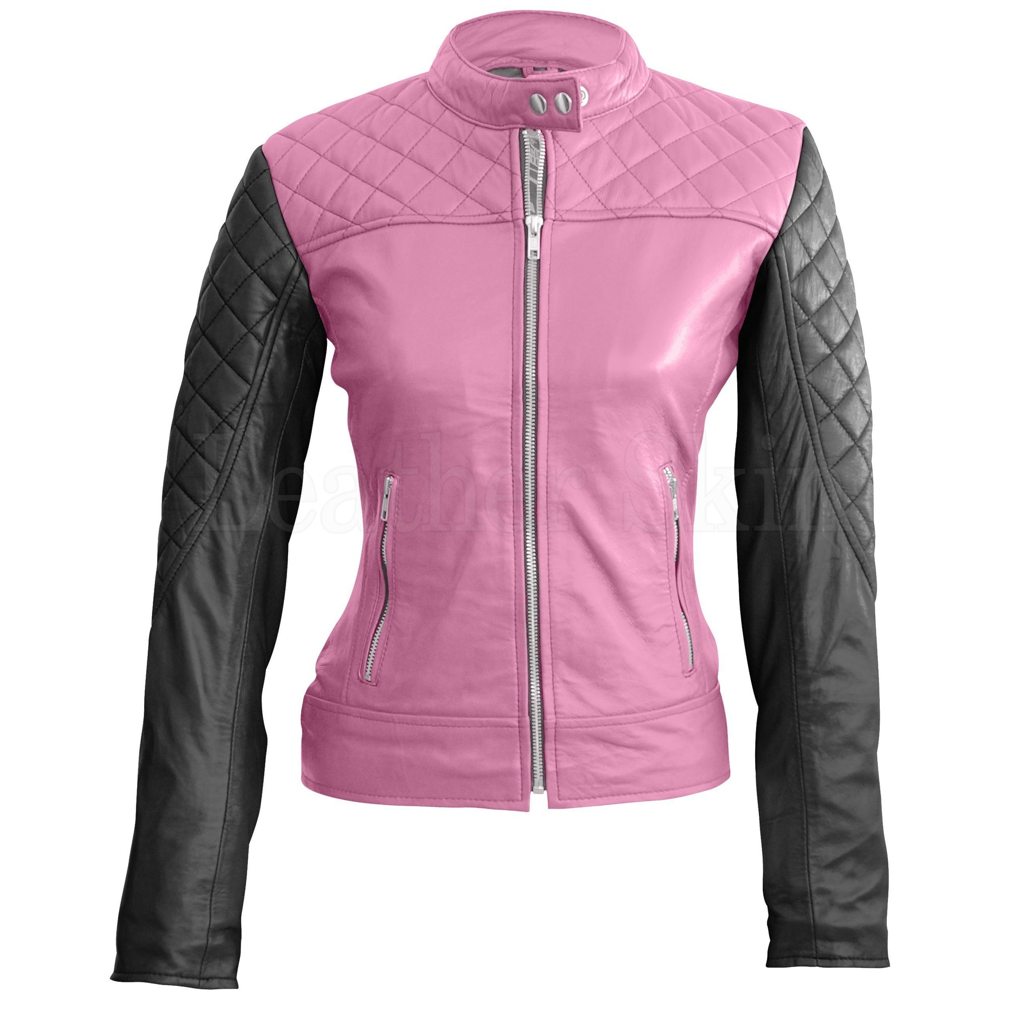 Women Hot Pink Biker Jacket - Leather Skin Shop