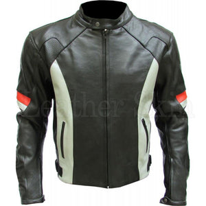 Leather Skin Black Biker Motorcycle Racing Genuine Leather Jacket ...